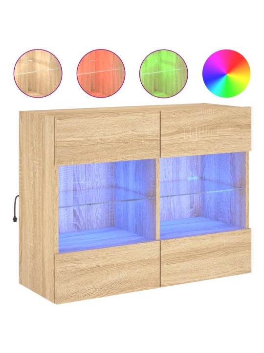 Nástěnná TV skříňka s LED osvětlením dub sonoma 78,5x30x60,5 cm
