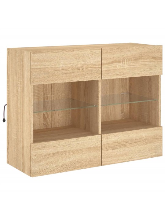 Nástěnná TV skříňka s LED osvětlením dub sonoma 78,5x30x60,5 cm