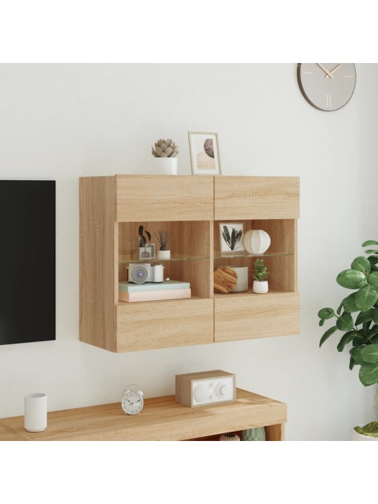 Nástěnná TV skříňka s LED osvětlením dub sonoma 78,5x30x60,5 cm