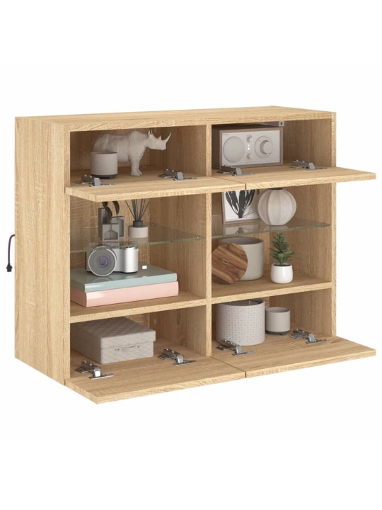Nástěnná TV skříňka s LED osvětlením dub sonoma 78,5x30x60,5 cm