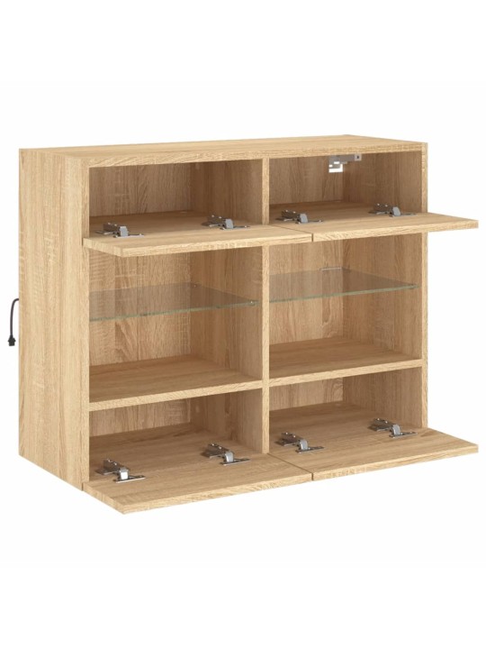 Nástěnná TV skříňka s LED osvětlením dub sonoma 78,5x30x60,5 cm