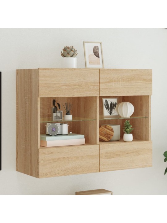 Nástěnná TV skříňka s LED osvětlením dub sonoma 78,5x30x60,5 cm