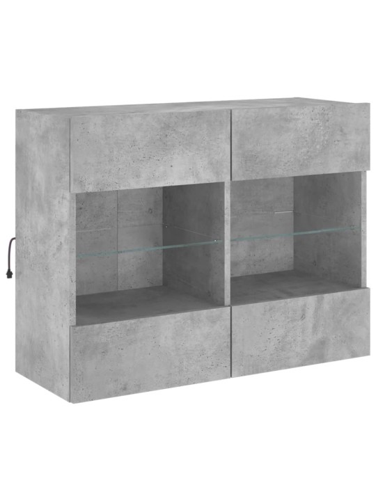 Nástěnná TV skříňka s LED betonově šedá 78,5 x 30 x 60,5 cm
