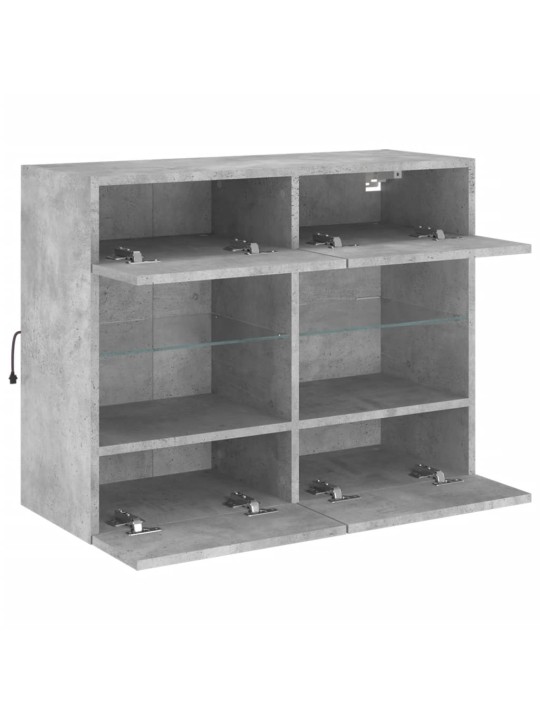 Nástěnná TV skříňka s LED betonově šedá 78,5 x 30 x 60,5 cm