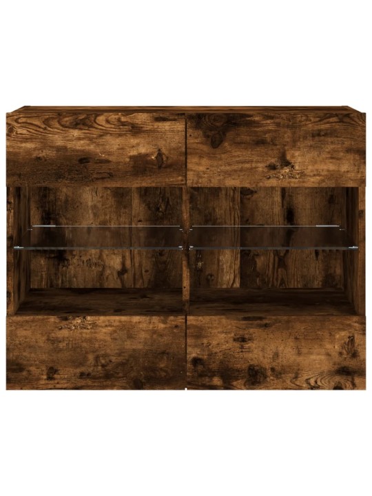 Nástěnná TV skříňka s LED osvětlením kouřový dub 78,5x30x60,5cm