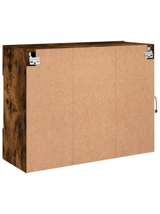 Nástěnná TV skříňka s LED osvětlením kouřový dub 78,5x30x60,5cm