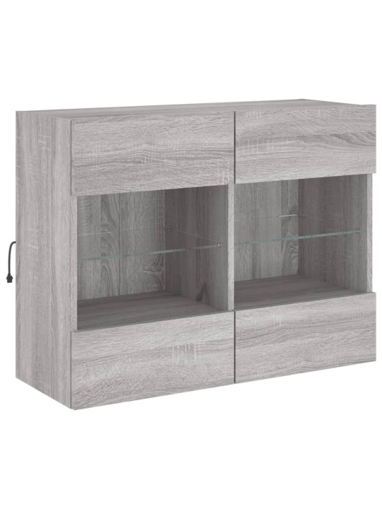 Nástěnná TV skříňka s LED osvětlením šedá sonoma 78,5x30x60,5cm