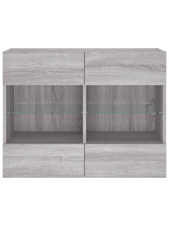 Nástěnná TV skříňka s LED osvětlením šedá sonoma 78,5x30x60,5cm