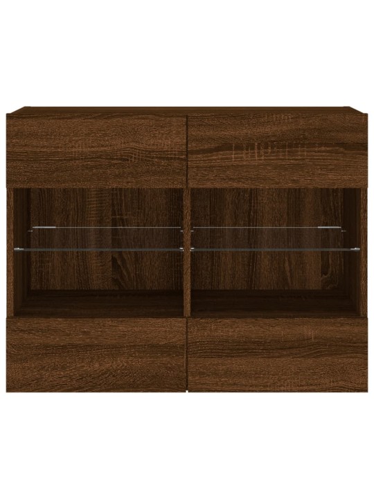 Nástěnná TV skříňka s LED osvětlením hnědý dub 78,5x30x60,5 cm