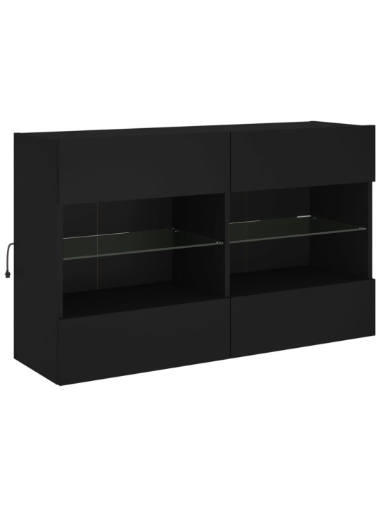 Nástěnná TV skříňka s LED osvětlením černá 98,5 x 30 x 60,5 cm