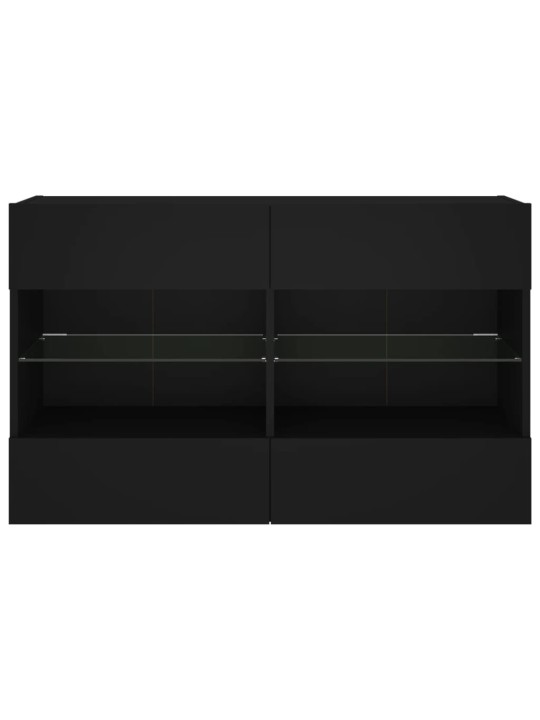 Nástěnná TV skříňka s LED osvětlením černá 98,5 x 30 x 60,5 cm