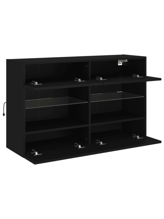 Nástěnná TV skříňka s LED osvětlením černá 98,5 x 30 x 60,5 cm