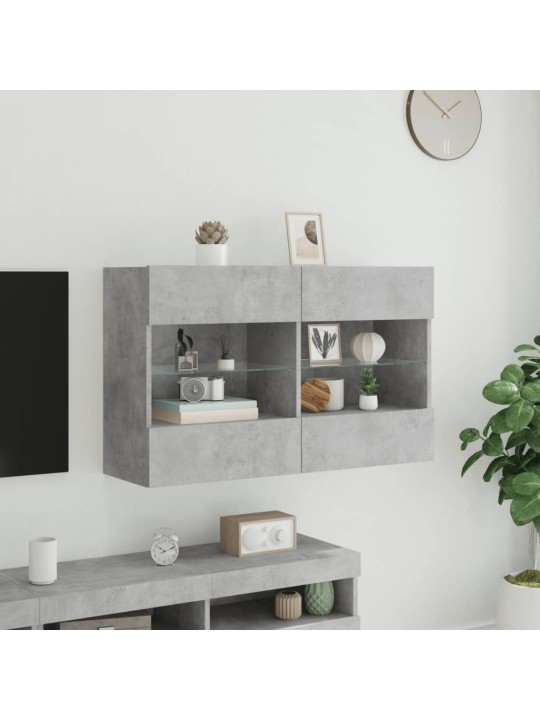 Nástěnná TV skříňka s LED betonově šedá 98,5 x 30 x 60,5 cm
