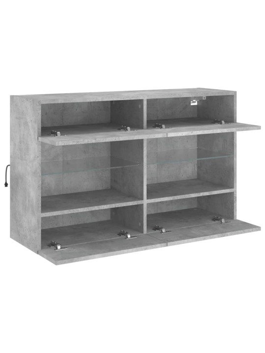 Nástěnná TV skříňka s LED betonově šedá 98,5 x 30 x 60,5 cm