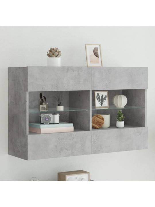 Nástěnná TV skříňka s LED betonově šedá 98,5 x 30 x 60,5 cm