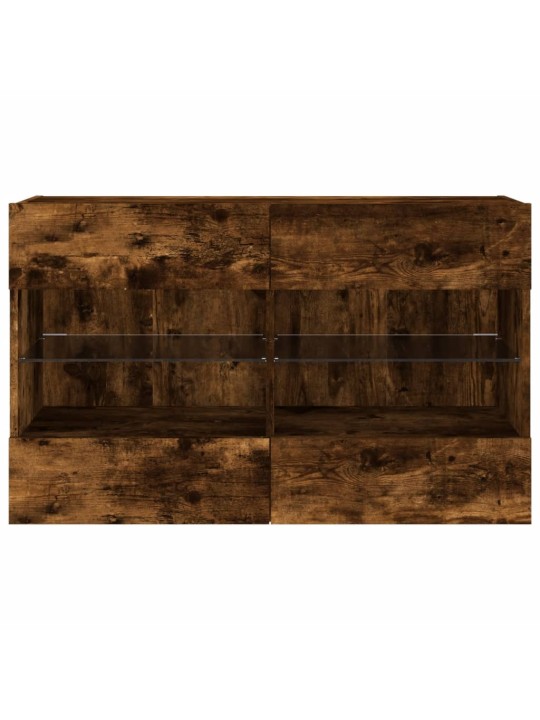 Nástěnná TV skříňka s LED osvětlením kouřový dub 98,5x30x60,5cm