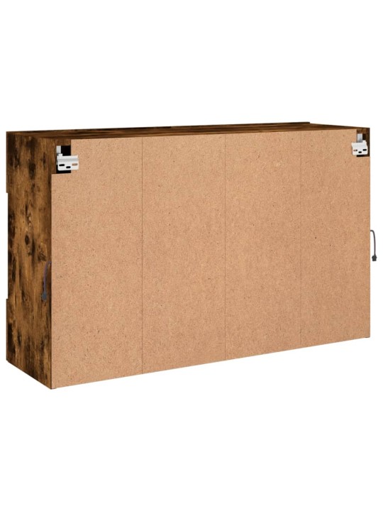 Nástěnná TV skříňka s LED osvětlením kouřový dub 98,5x30x60,5cm