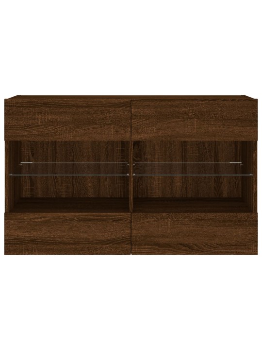 Nástěnná TV skříňka s LED osvětlením hnědý dub 98,5x30x60,5 cm