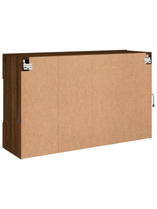 Nástěnná TV skříňka s LED osvětlením hnědý dub 98,5x30x60,5 cm