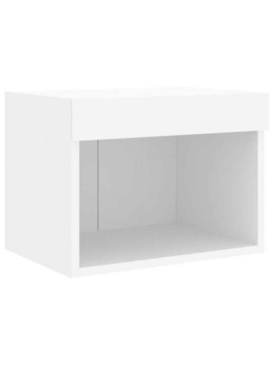 Noční stolky s LED osvětlením nástěnné 2 ks bílé