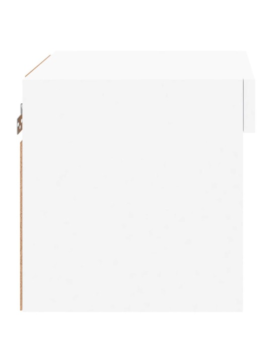 Noční stolky s LED osvětlením nástěnné 2 ks bílé