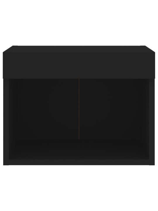 Noční stolky s LED osvětlením nástěnné 2 ks černé