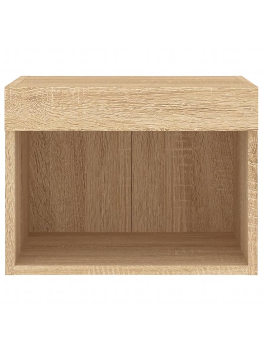 Noční stolek s LED osvětlením nástěnný dub sonoma