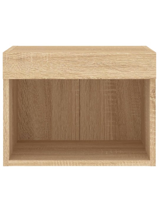 Noční stolky s LED osvětlením nástěnné 2 ks dub sonoma