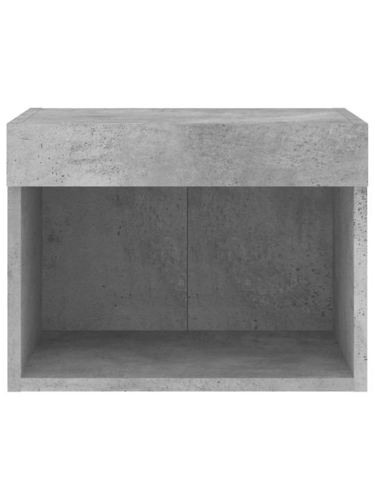 Noční stolek s LED osvětlením nástěnný betonově šedý