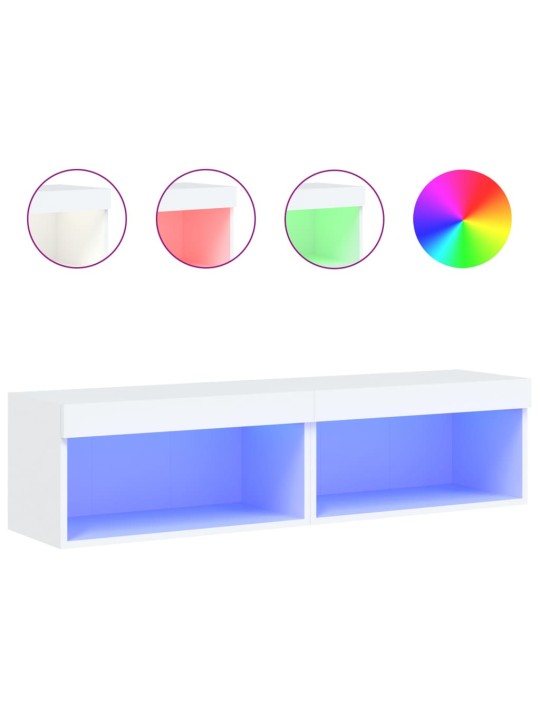 TV skříňky s LED osvětlením 2 ks bílé 60 x 30 x 30 cm