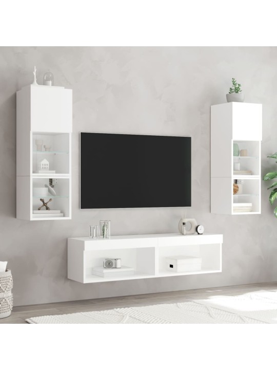 TV skříňky s LED osvětlením 2 ks bílé 60 x 30 x 30 cm