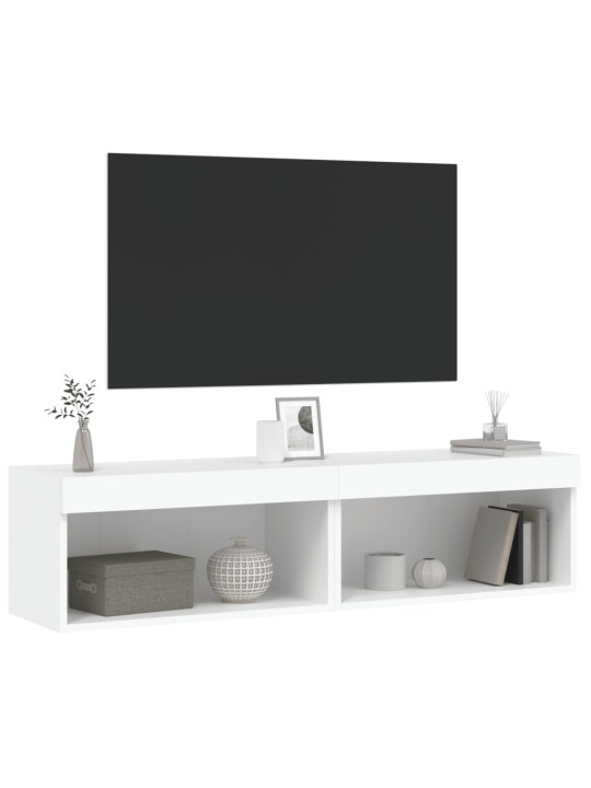 TV skříňky s LED osvětlením 2 ks bílé 60 x 30 x 30 cm