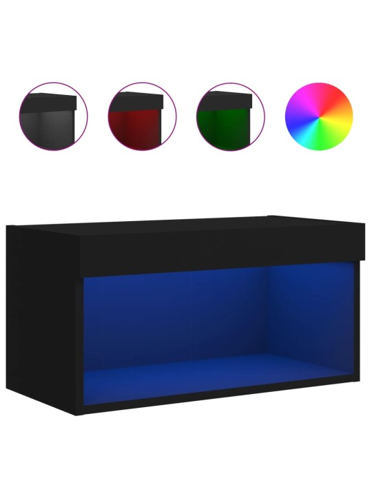 TV skříňka s LED osvětlením černá 60 x 30 x 30 cm