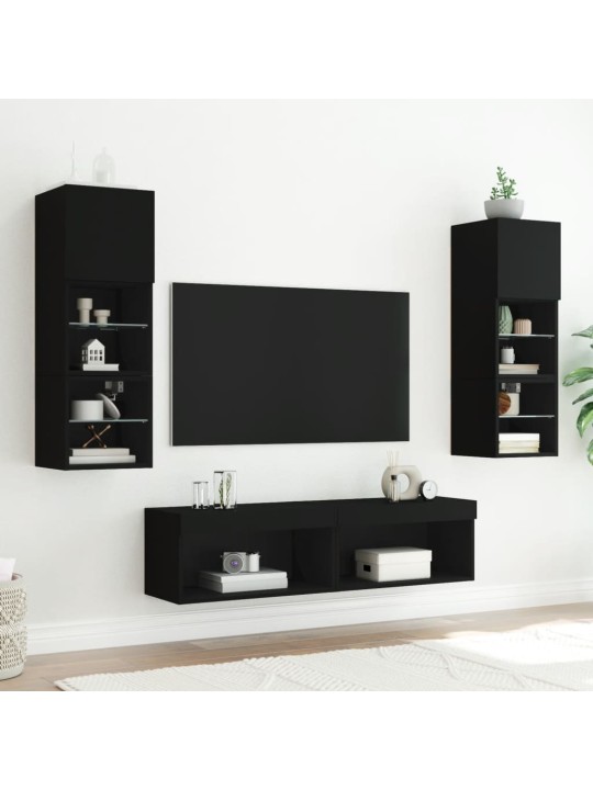 TV skříňka s LED osvětlením černá 60 x 30 x 30 cm