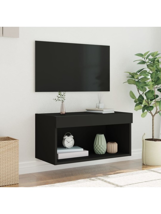 TV skříňka s LED osvětlením černá 60 x 30 x 30 cm