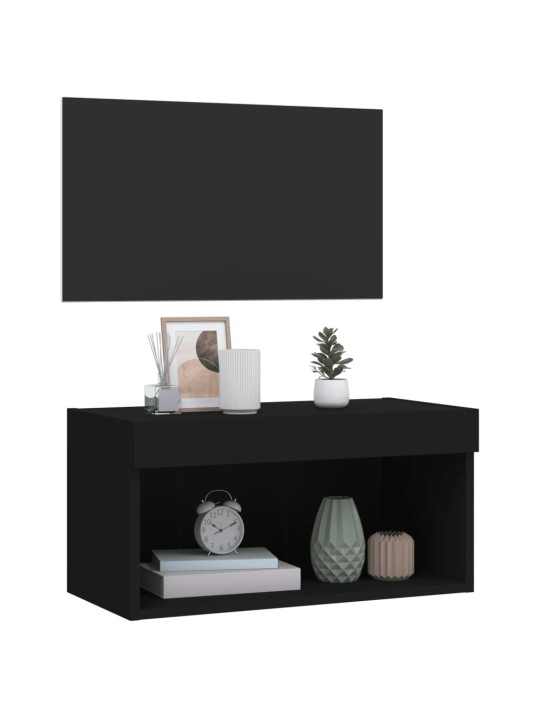 TV skříňka s LED osvětlením černá 60 x 30 x 30 cm