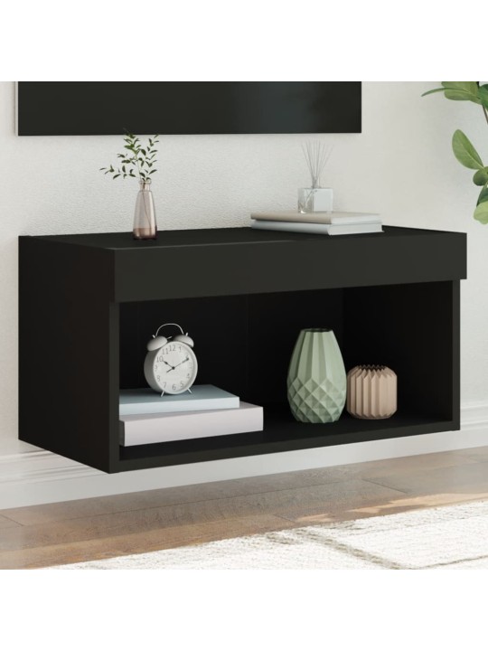 TV skříňka s LED osvětlením černá 60 x 30 x 30 cm