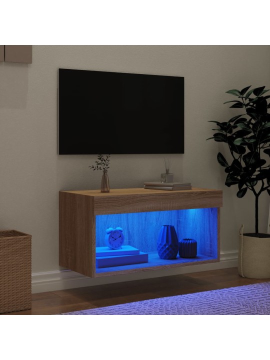 TV skříňka s LED osvětlením dub sonoma 60 x 30 x 30 cm