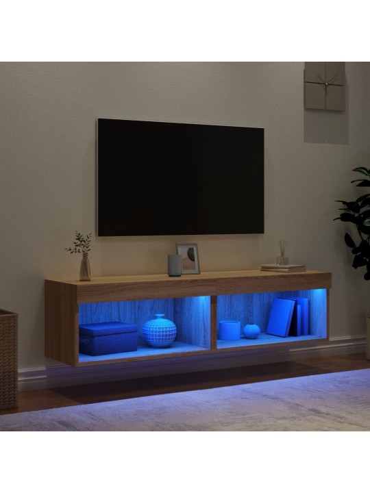 TV skříňky s LED osvětlením 2 ks dub sonoma 60 x 30 x 30 cm