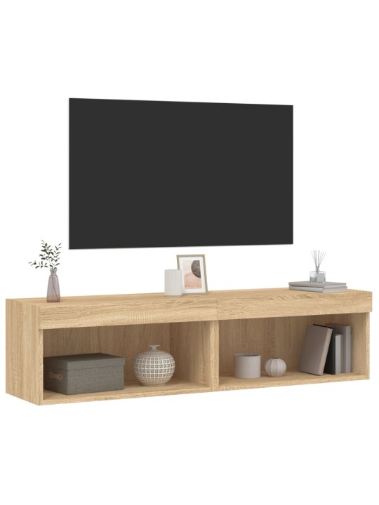 TV skříňky s LED osvětlením 2 ks dub sonoma 60 x 30 x 30 cm