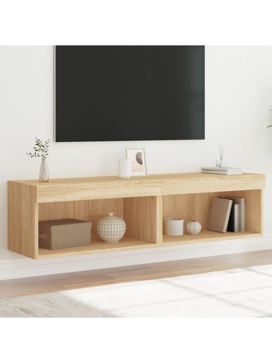 TV skříňky s LED osvětlením 2 ks dub sonoma 60 x 30 x 30 cm