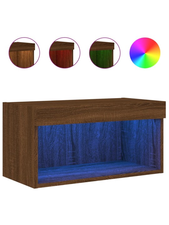TV skříňka s LED osvětlením hnědý dub 60 x 30 x 30 cm