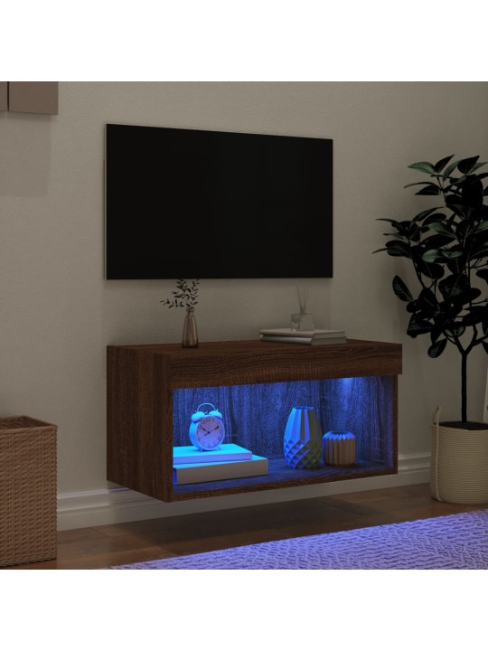 TV skříňka s LED osvětlením hnědý dub 60 x 30 x 30 cm