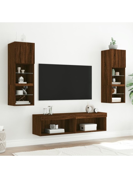 TV skříňka s LED osvětlením hnědý dub 60 x 30 x 30 cm