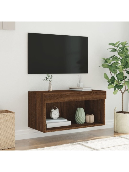 TV skříňka s LED osvětlením hnědý dub 60 x 30 x 30 cm