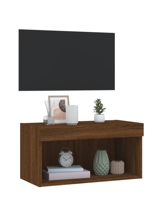 TV skříňka s LED osvětlením hnědý dub 60 x 30 x 30 cm