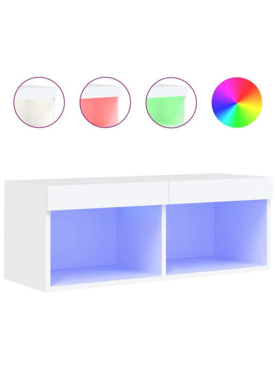 TV skříňka s LED osvětlením bílá 80 x 30 x 30 cm
