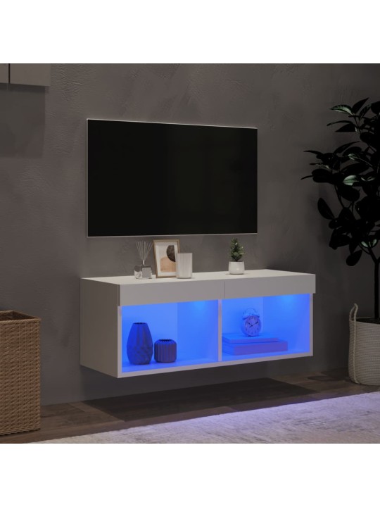 TV skříňka s LED osvětlením bílá 80 x 30 x 30 cm