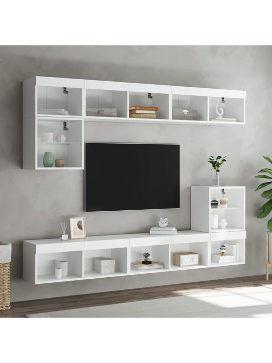 TV skříňka s LED osvětlením bílá 80 x 30 x 30 cm