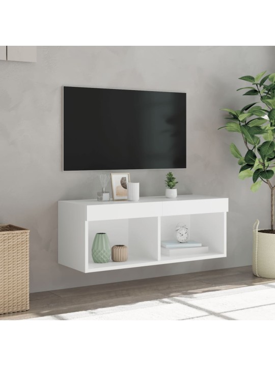TV skříňka s LED osvětlením bílá 80 x 30 x 30 cm